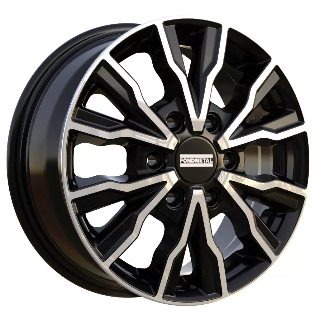 Fondmetal PRO2 Glossy Black Machined 6,5x16 6x130 ET54 CB84,1 R14 1250 kg RF19474