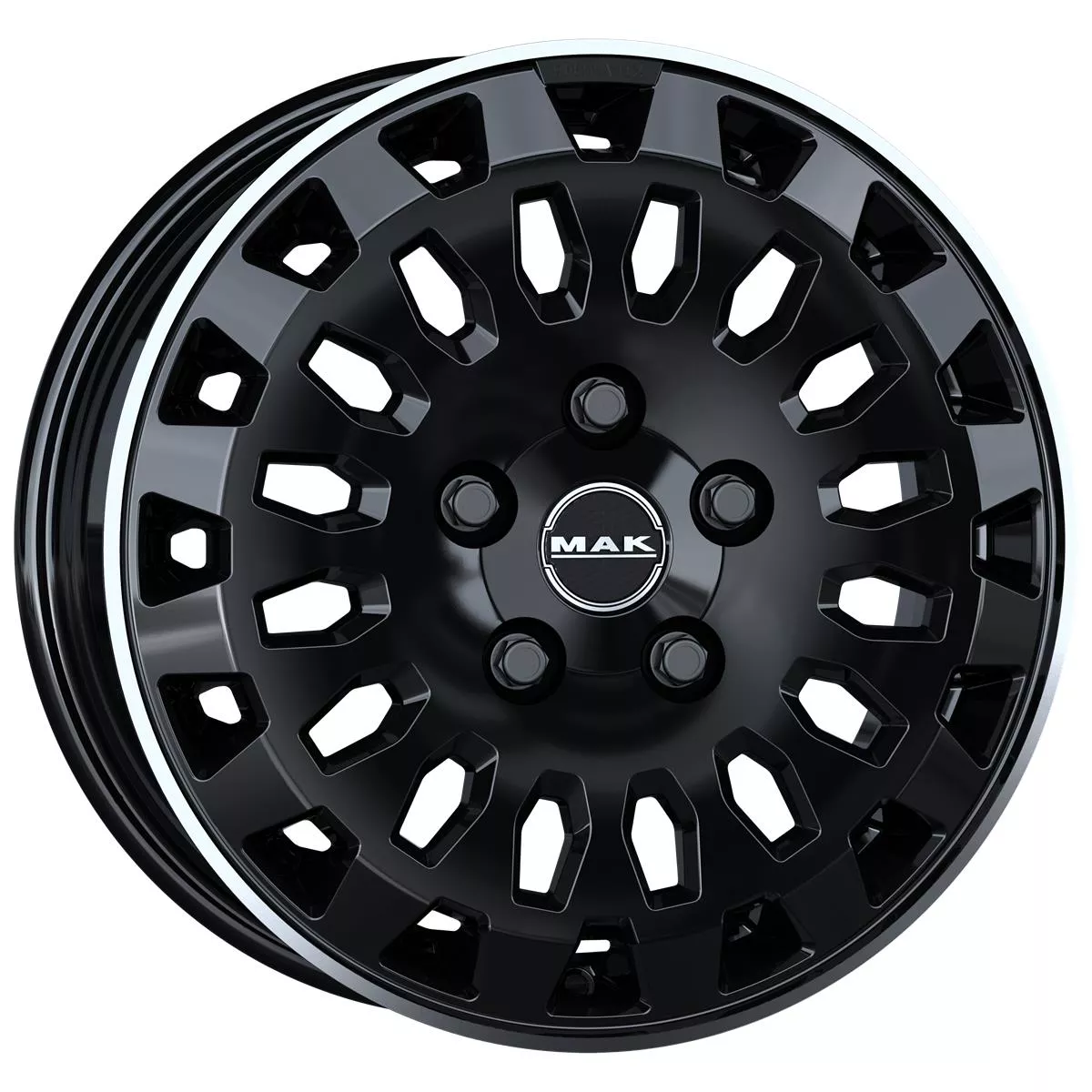 MAK Overland Gloss Black Mirror Ring 6,5x16 5x108 ET46 CB65,1 Flat 900 kg F6560RVGL46GG3X