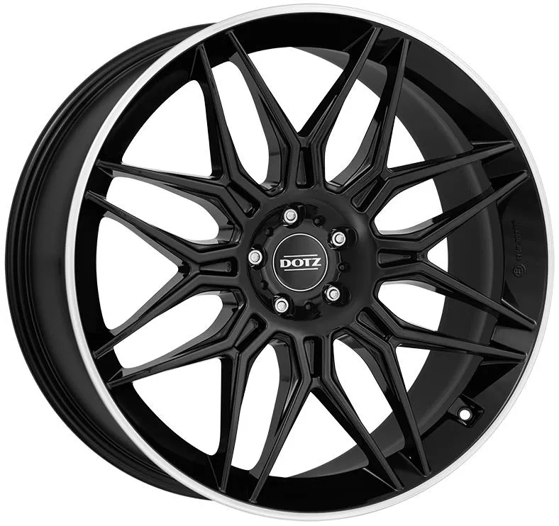 Dotz LongBeach dark Black/polished lip 10,5x21 5x112 ET20 CB66,6 R14 1045 kg OLO1R8BL20
