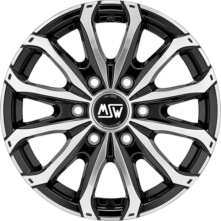 MSW 48 Van 6 Holes Gloss Black Full Polished 6,5x16 6x130 ET62 CB84,1 R14 1350 kg W19341001T56