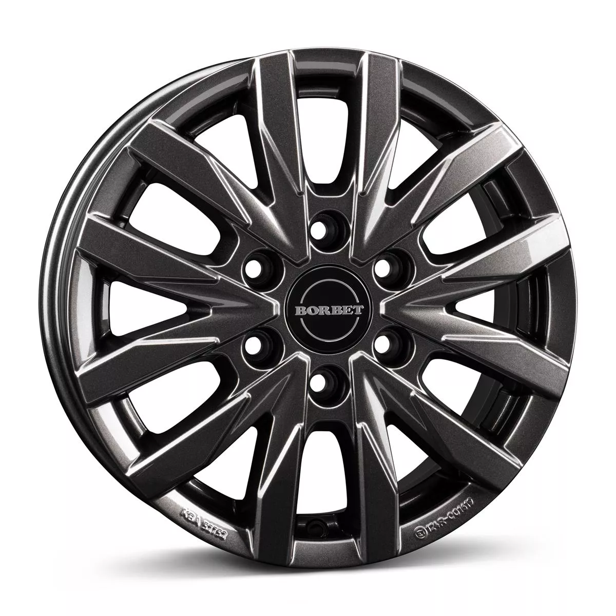 Borbet CW6 mistral anthracite glossy 6,5x16 6x130 ET62 CB84,1 60° 1350 kg 497485