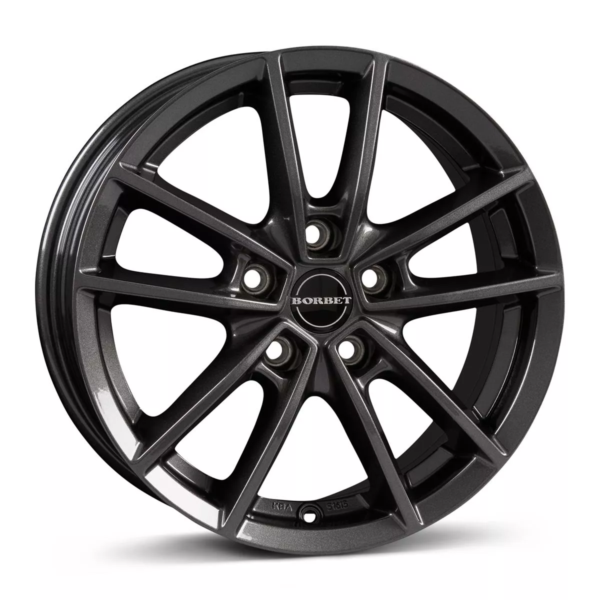 Borbet W mistral anthracite glossy 6x15 5x114.3 ET43 CB72,6 60° 650 kg 496620
